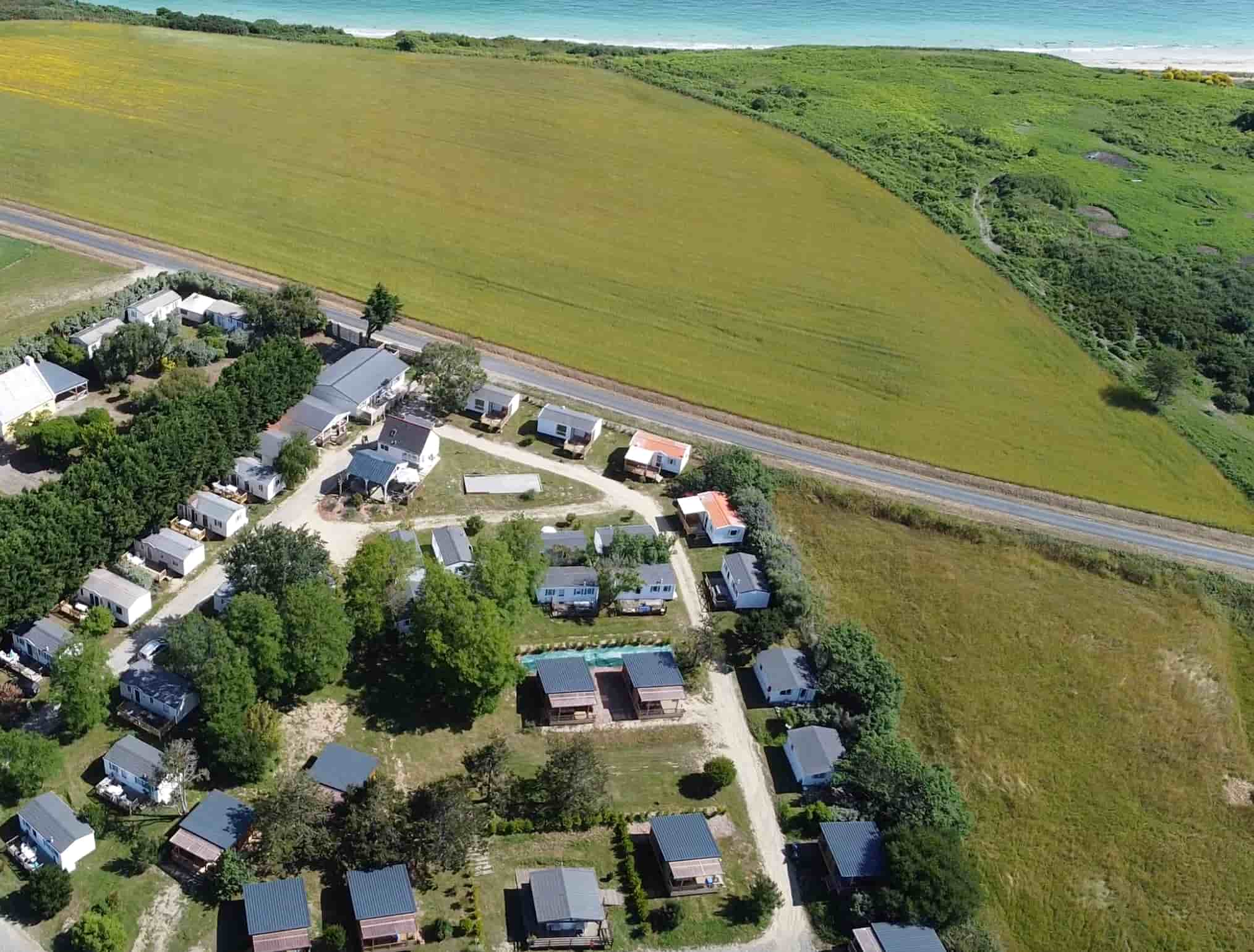 camping les grands sables vue aerienne